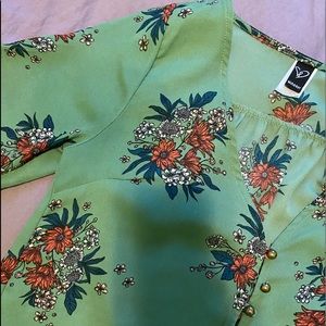 Green Floral Blouse